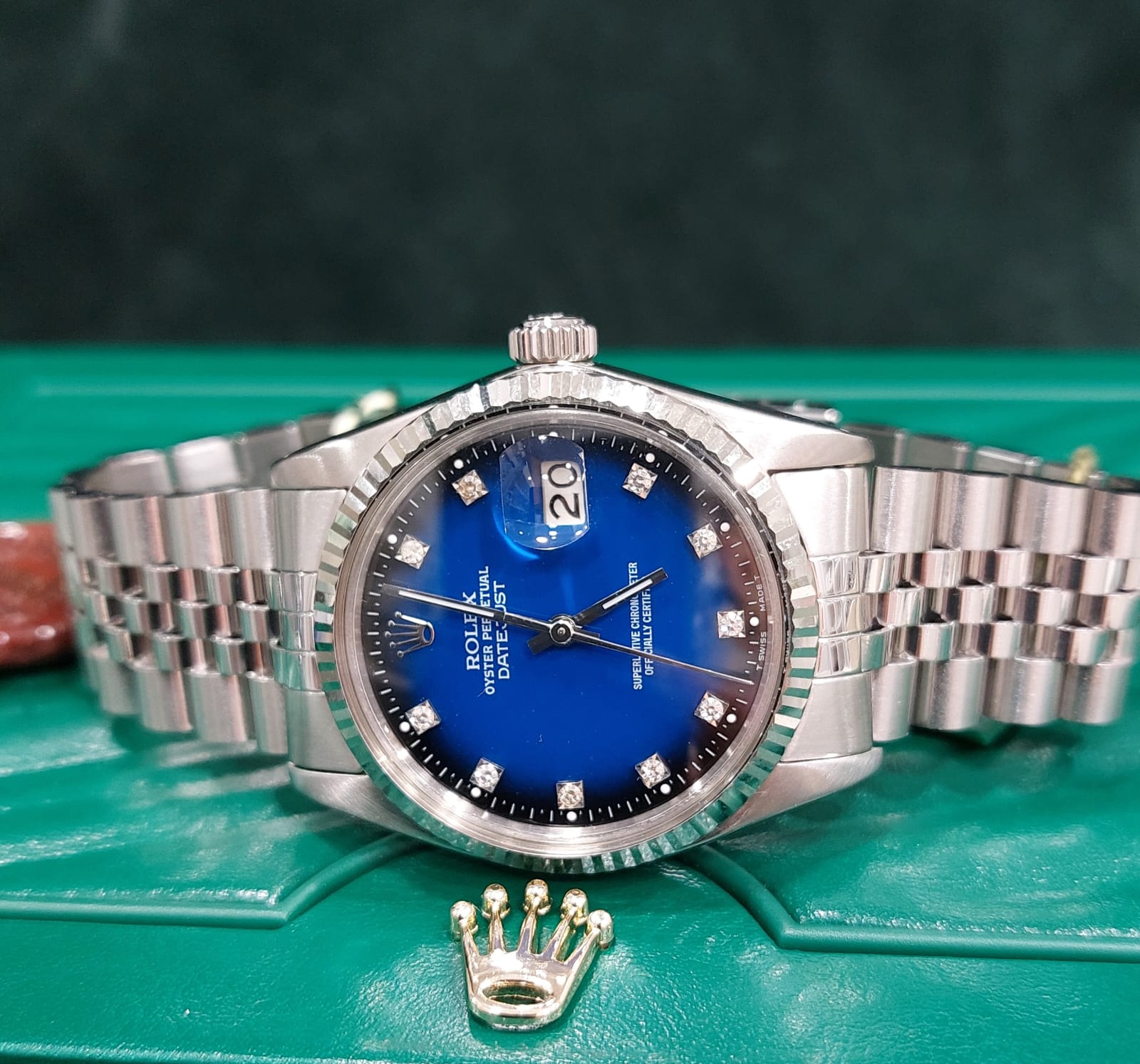 Rolex DATEJUST 36 Blue Vignette Diamanti